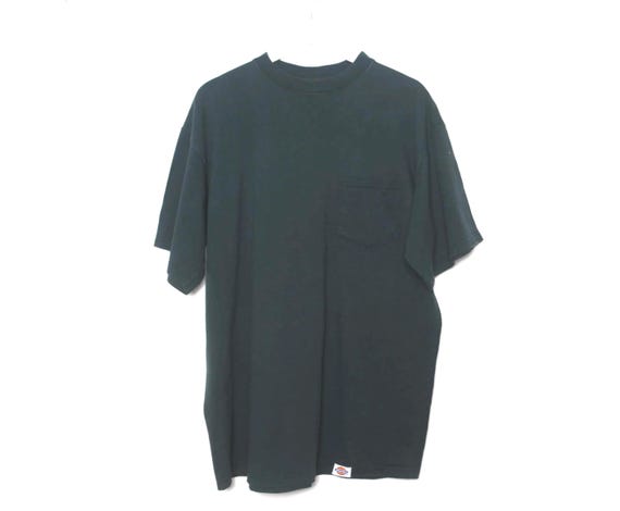 Dickies, vintage dickies brand oversize HUNTER green FOREST screen COTTON Dickies t-shirt -- size X.L. men's shirt