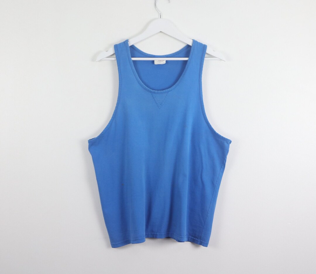Vintage 1990s Plain BLUE Slouchy Vintage Tank Top Size Etsy — free download