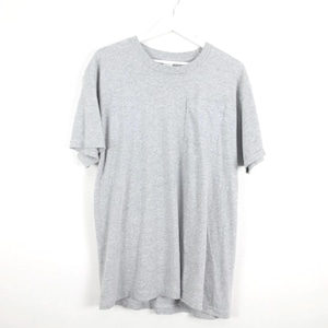 vintage HEATHER GRAY short sleeve vintage POCKET t-shirt short sleeve 50/50 vintage single stitch blank no logo t shirt -- free shipping