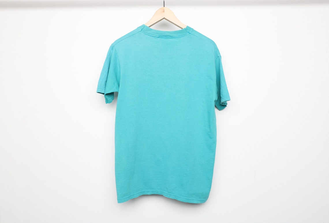 Vintage BLUE teal turquoise crewneck POCKET t-shirt vintage | Etsy