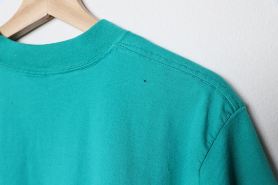 vintage 1990s turquoise blue TEAL t-shirt top -- … - image 5