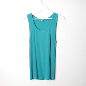vintage 1980s 90s RIBBED blaues ärmelloses Tank Top Shirt blanko Vintage Tank Top - Size Small