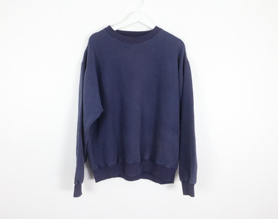 vintage FADED blue super soft 1980s long sleeve b… - image 1