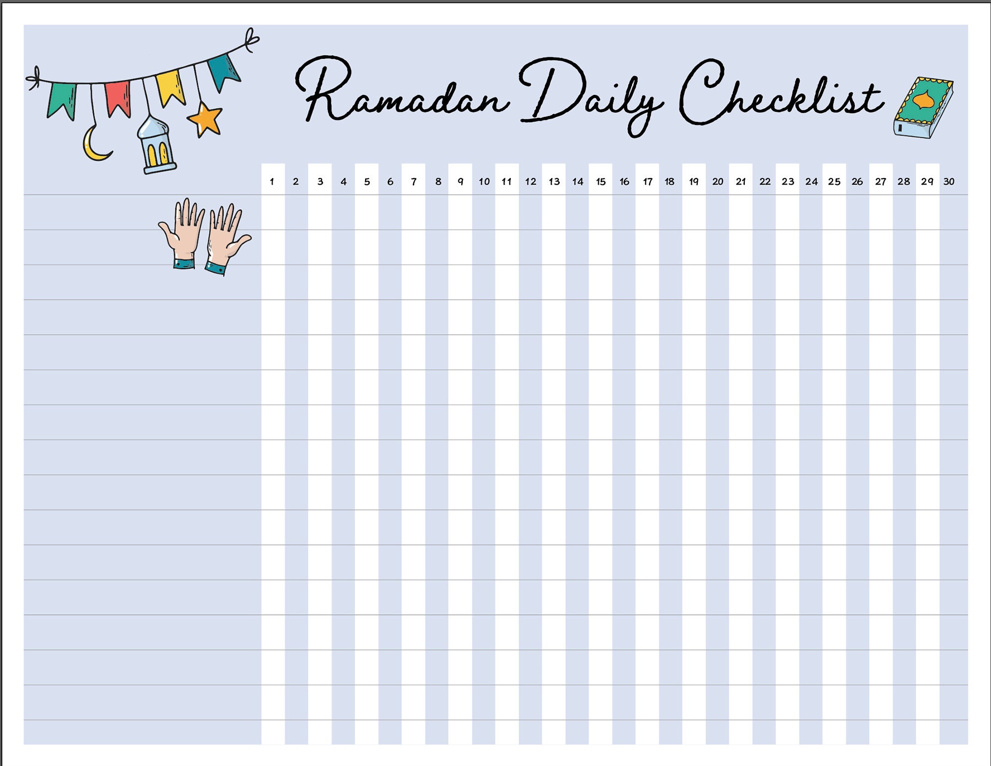 Digital Ramadan Checklist Etsy