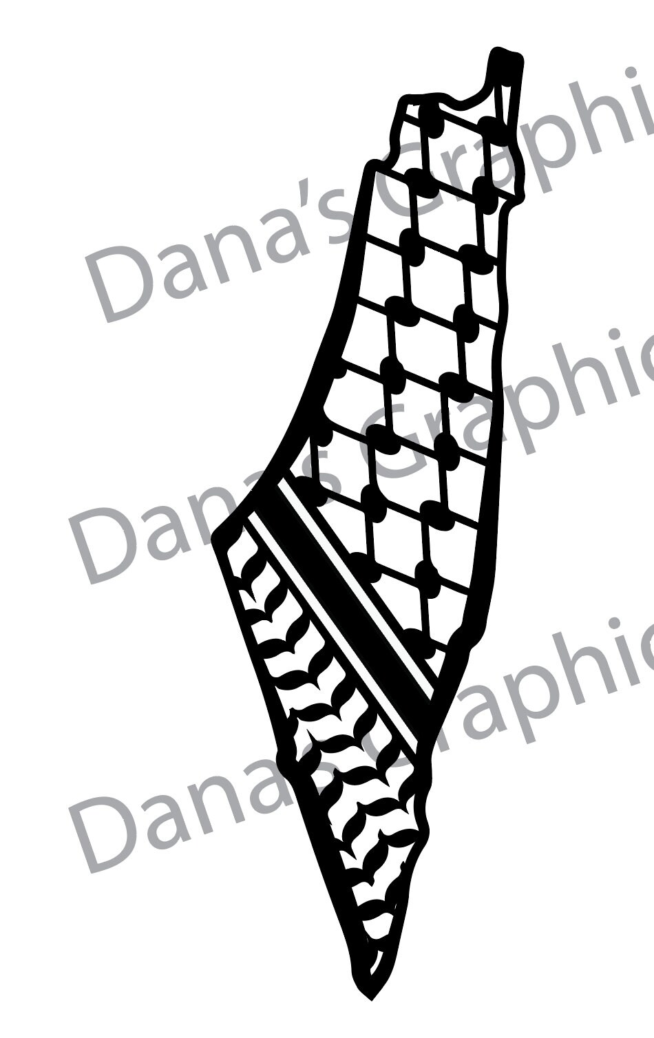 Palestine Map With Keffiyeh SVG Etsy