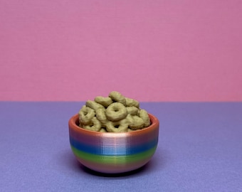 Rainbow crunchy o’s  cereal bowl fidget clicker  - clicky stress relieving sensory gift, keyring or bag charm