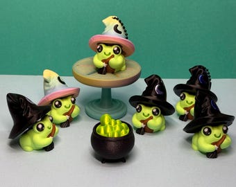 Witch Frog Fidget Clicker - magical mystical spooky Halloween toad design  - clicky stress relieving sensory gift, keyring or bag charm