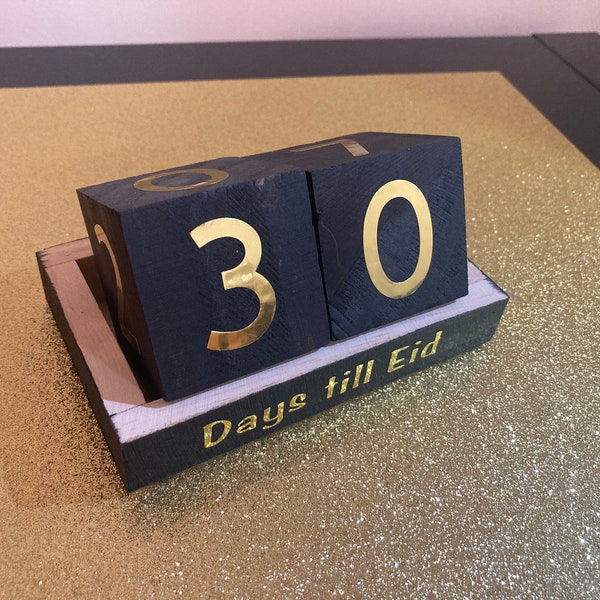 30 day Countdown Blocks, Black/Dark finish count down, CountDown Eid, Countdown Ramazan, Ramazan Decor, Eid Decor, Wood Block Count down