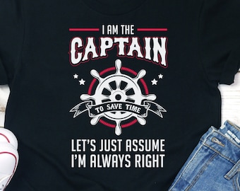 Boat Captain T-Shirt, Nautical Sailing Gift