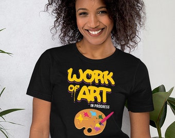 Travail de T-shirt d'art, chemise drôle d'enseignant d'art, chemise d'artiste, cadeau d'artiste, cadeau pour l'artiste, chemise de peintre, chemise de peinture, cadeau d'enseignant d'art