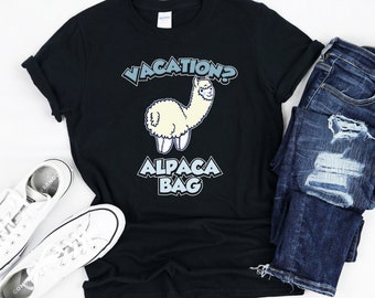 T-SHIRT & JEANS LLAMA BACKPACK Llama with backpack in colorful mountain landscape  main image 2