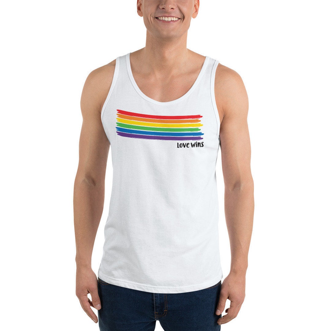 Love Wins Rainbow Flag Unisex Tank Top, LGBTQ Pride Month - Etsy