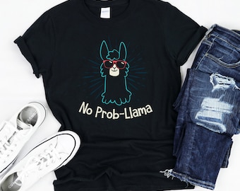 No Problama Llama T-Shirt, Funny Alpaca Graphic Tee