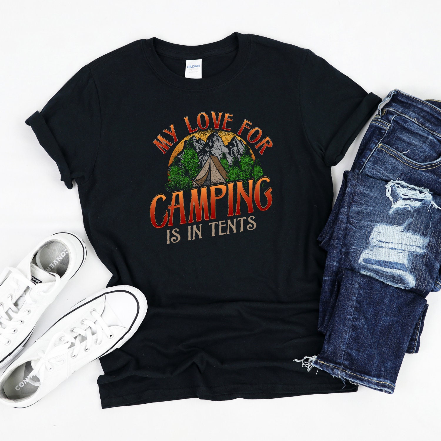 Mon amour pour le camping est en tentes, tente camping T-shirt, drôle de camping cadeau
