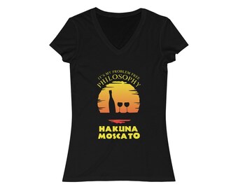 Hakuna Moscato Women&#39;s Jersey Short Sleeve V-Neck Tee