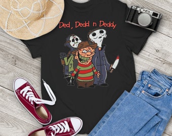 Horror Characters Jason Michael Freddy Ded Dedd N Deddy Vintage T-Shirt, Horror Movie Shirt, Freddy Shirt, Jason Shirt, Gift Tee For You