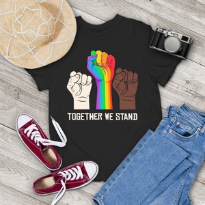 LGBT Strong Hand Together We Stand  Vintage T-Shirt, LGBT Shirt, Anti Racism Shirt, Human Rights Shirt, Gift Tee For You And Family