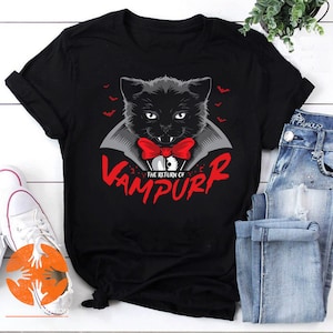 Cat Vampire Halloween – The Return Of Vampurrr Vintage T-Shirt, Cat Vampire Shirt, Funny Cat Halloween Shirt, For Cat Lover Shirt