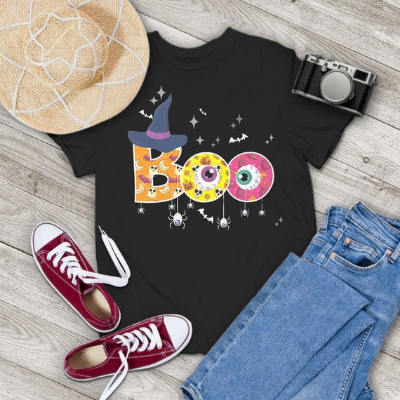Boo Halloween Costume Spiders, Ghosts, Pumkin & Witch Hat T-Shirt Boo Halloween Costume Spiders, Ghosts, Pumkin & Witch Hat T-Shirt