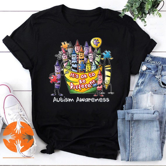 Autism Awareness Crayons It's Ok To Be Different Shirt Autism Awareness Crayons It's Ok To Be Different Shirt