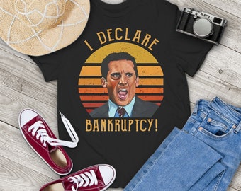 Office Michael Scott I Declare Bankruptcy Sunset Vintage T-Shirt, The Office Shirt, Michael Scott Shirt, Gift Tee For You And Family