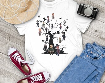 Horror Character Movie On The Tree Halloween Vintage T-Shirt, Horror Movie Shirt, Halloween Shirt, Serial Killer Shirt, Gift Tee For You