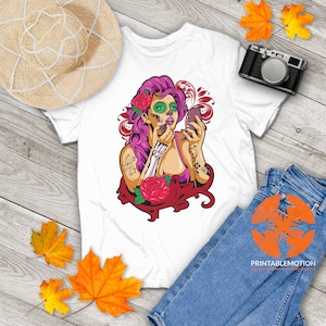Halloween La Calavera Catrina Mexican Sugar Skull T-Shirt, Mexican Festival Shirt, Day Of The Dead Shirt, Gift Tee For You And Your Friends