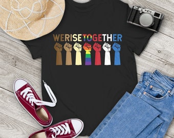 We Rise Together Awesome LGBT Pride Black History Month Equality Vintage T-Shirt, Human Rights Shirt, Gift Tee For You And Family