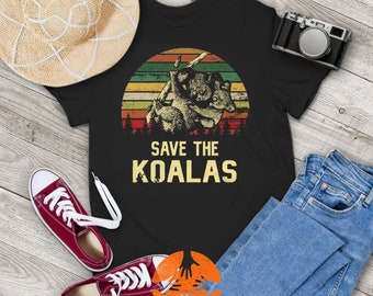 Save The Koala Retro Vintage T-Shirt, Animals Lovers Shirt, Koala Shirt, Australian Shirt, Gift Tee For You And Your Family