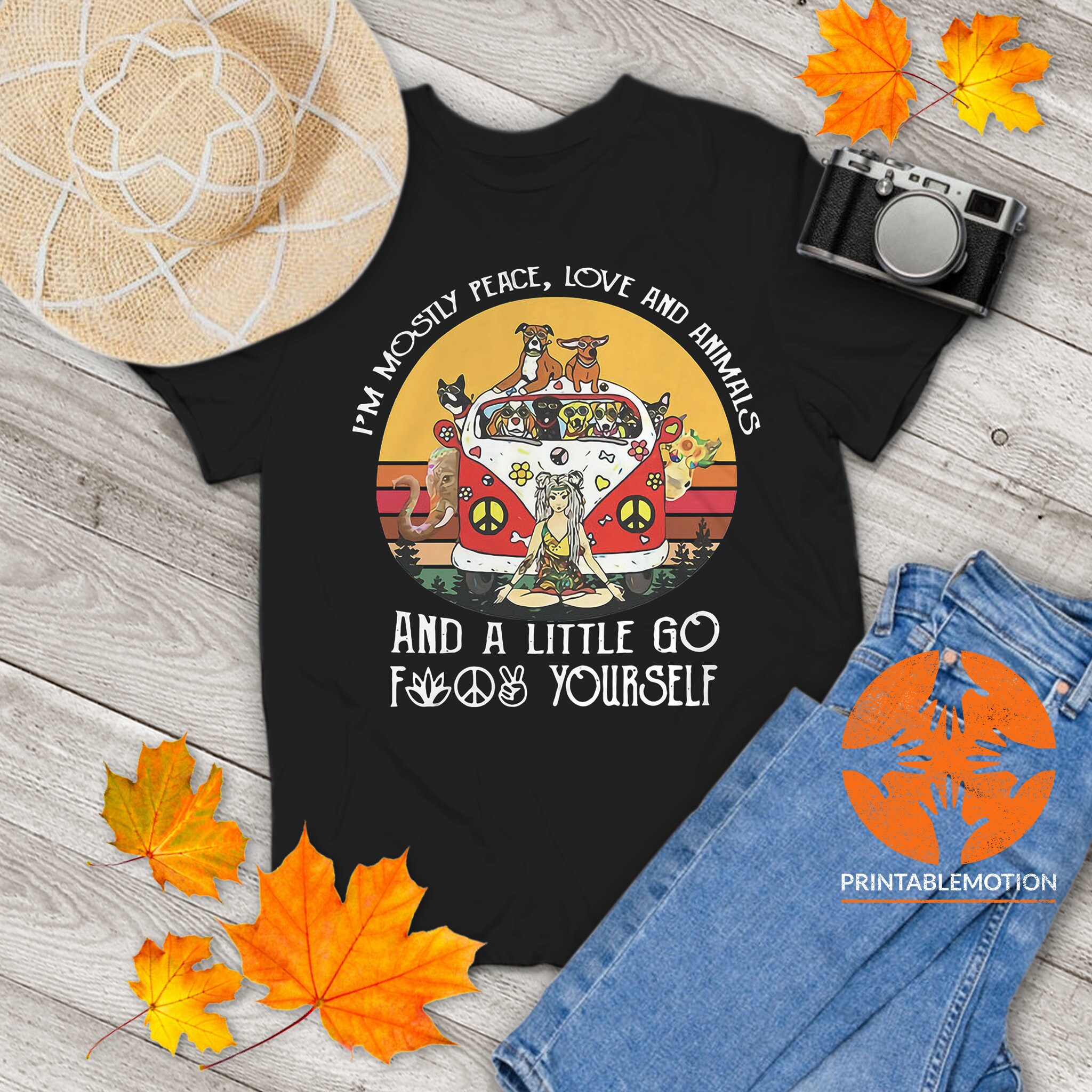 I'm Mostly Peace Love Animals Hippie Gift Shirt I'm Mostly Peace Love Animals Hippie Gift Shirt