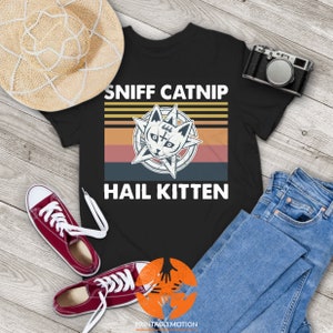 Sniff Catnip Hail Kitten Cat Satan Rock Music Vintage T-Shirt, Cat Lover Shirt, Cat Shirt, Satan Cat Gift, Gift Tee For You And Your Friends