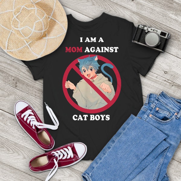 Ich bin eine Mutter gegen Katzenjungen Anime Japanisches Vintages T-Shirt, lustiges Katzenhemd, Katzenjungenhemd, Muttertagsgeschenk, Geschenk-T-Stück für Sie und Familie