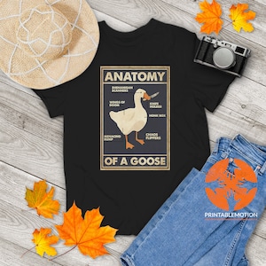 Anatomy of A Goose Funny Vintage T-Shirt, Goose Shirt, Untitled Goose Game Shirt, Funny Gift Tee For You And Your Friends