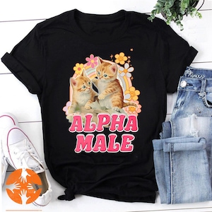 Alpha Male Cat Kitten Vintage T-Shirt, Alpha Male Shirt, Bootleg Shirts, Gifts For Teens, Cute Kittens Shirt, Funny Meme Shirt