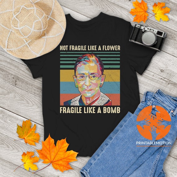 Not Fragile Like A Flower Fragile Like A Bomb Feminist Retro T-Shirt Not Fragile Like A Flower Fragile Like A Bomb Feminist Retro T-Shirt