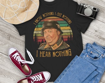 Sergeant Schultz I Know Nothing I See Nothing Vintage T-Shirt, Hogan&#39;s Heroes Shirt, Sergeant Schultz Shirt, Gift Tee For You And Family