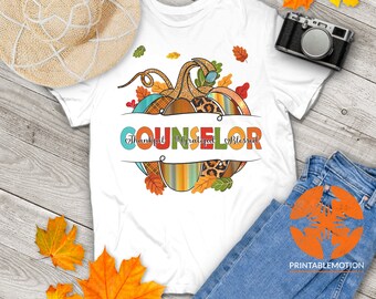 Yyna Leopard Fall Autumn Thanksgiving Counselor School Vintage T-Shirt, Pumpkin Shirt, Thanksgiving Shirt, Gift Tee For You And Your Family