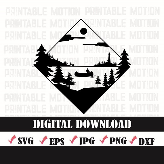 River Life Scenery Svg Digital Download L River and Canoeing - Etsy