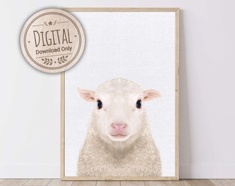 Sheep Wall Art for Nursery Room & Kids Bedroom - Farm Animal Wall Art | Printable Art | Digital Download
