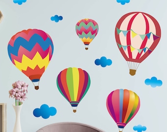 Hot Air Balloons Fabric Wall Decals, Nursery & Kids Room Decor