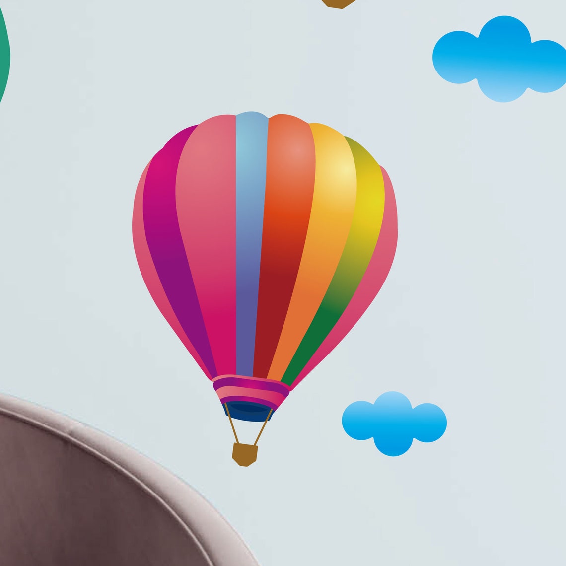 Hot Air Balloons Removable Fabric Wall Stickers / Decals With Etsy UK