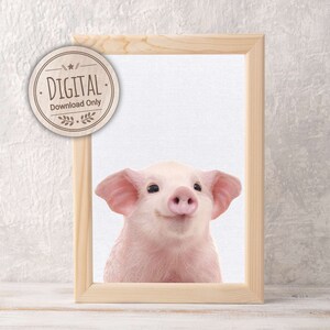 Pig Wall Art for Nursery Room & Kids Bedroom - Farm Animal Wall Art | Printable Art | Digital Download