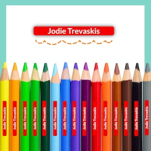 Custom Tiny Pencil Name Labels for Kids - Set of 120 | Personalised School Stickers by Oz Labels