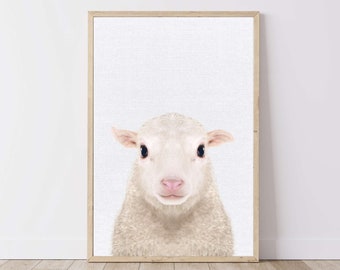 Sheep Wall Art Print for Nursery & Kids Bedroom - Farm Animal Wall Art | Poster Decors