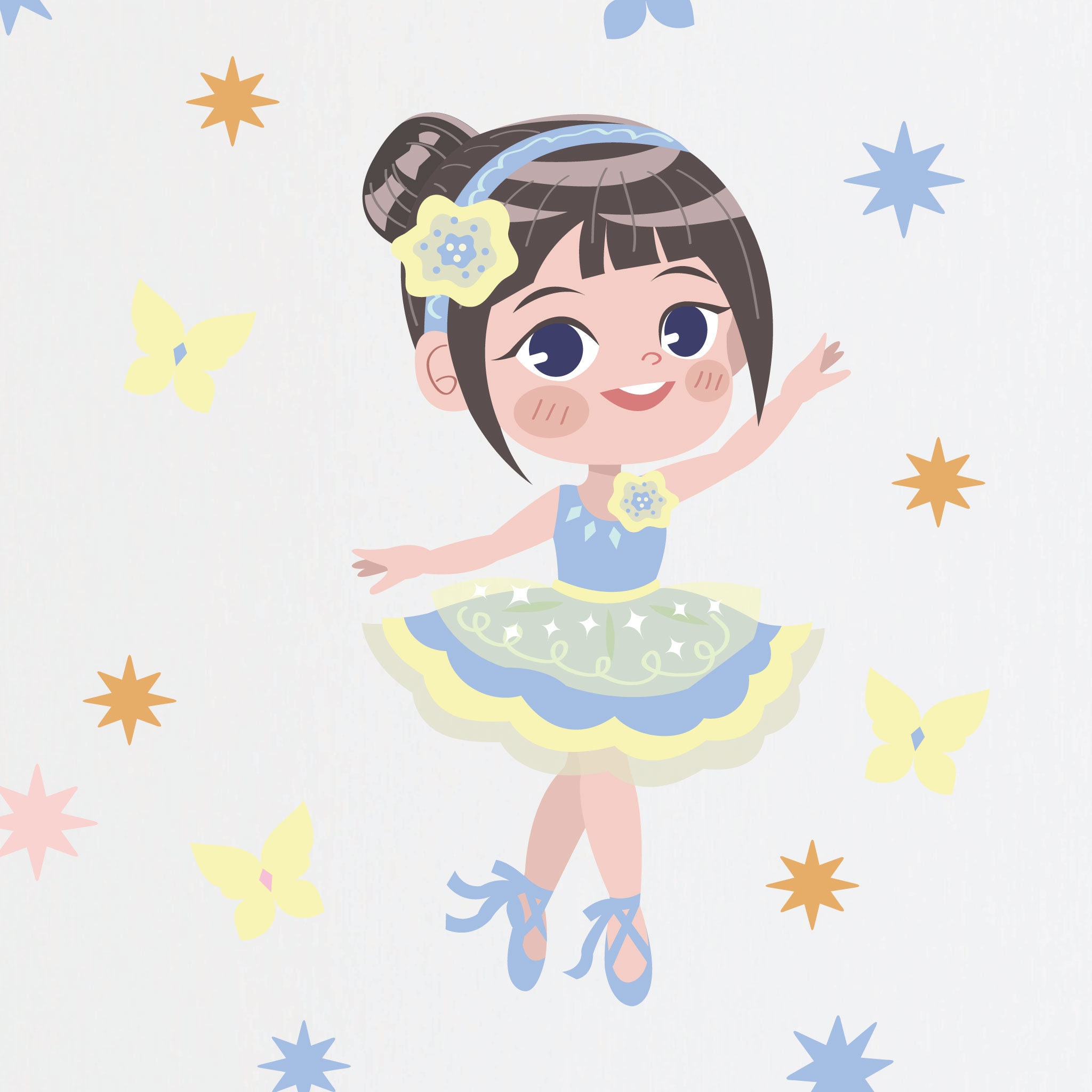 Ballerina Dancing Girls Removable Fabric Wall Stickers / Etsy