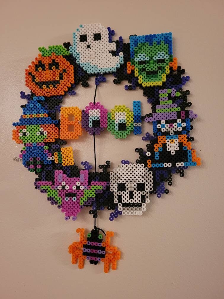 Halloween Perler Wreath Etsy