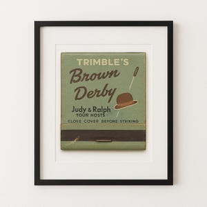 Brown Derby - Fine Art Matchbook Print