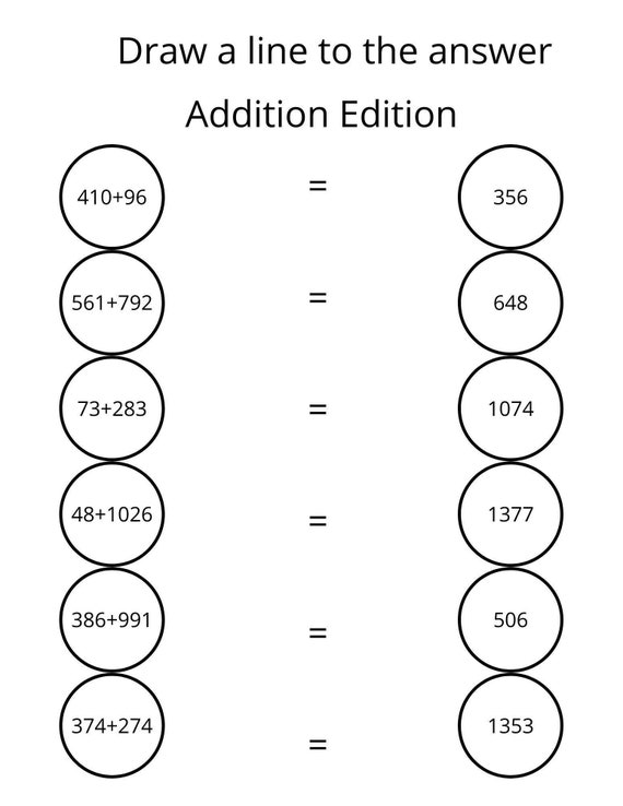 Math worksheets adding large numbers