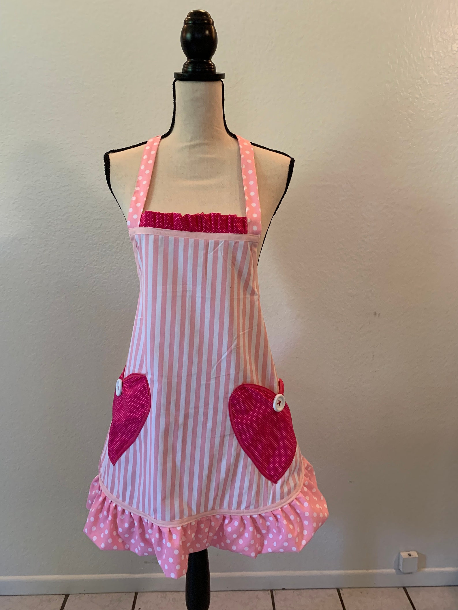 Handmade Vintage Aprons With Two Pockets Etsy
