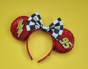 lightning car inspired mickey ears/cars inspired mickey ears